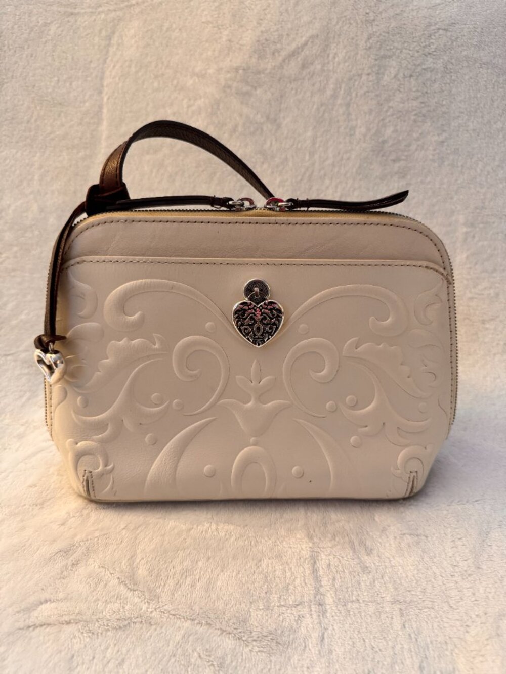 Brighton Alexa Cordoba Embossed Leather Crossbody Bag